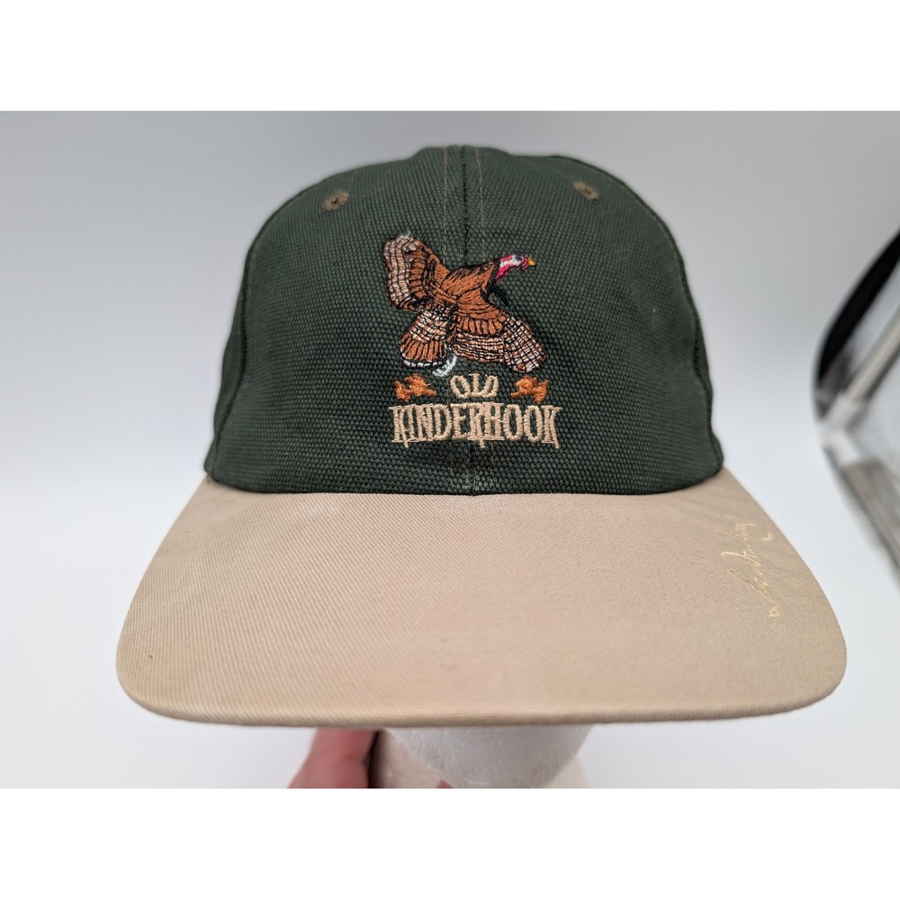 Texace Old Kinderhook Turkey Hunting Hat Green Tan Canvas Strapback Made in USA